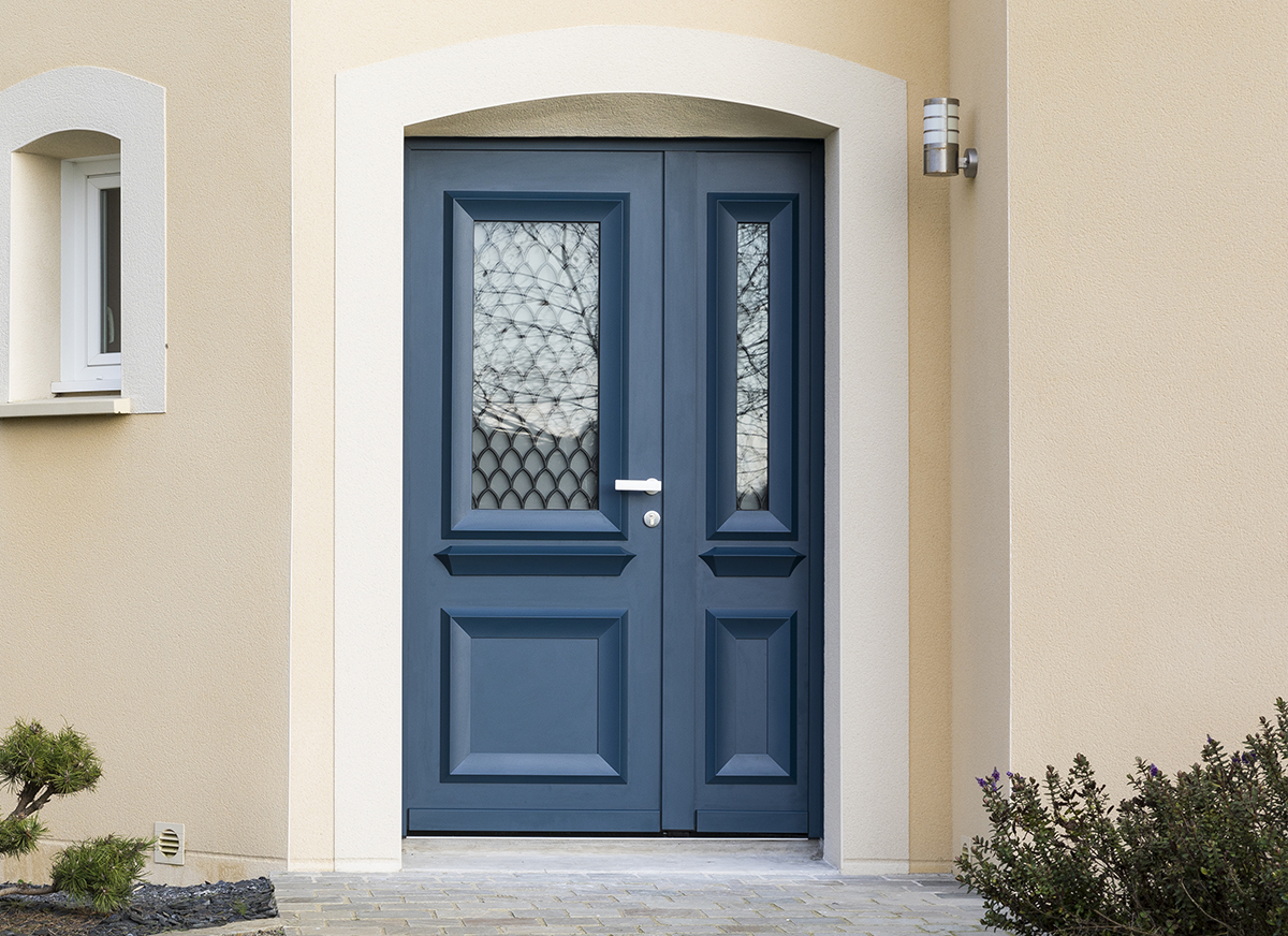 Porte d'entrée ALU Monobloc Diva vitrée avec semi-fixe tiercé