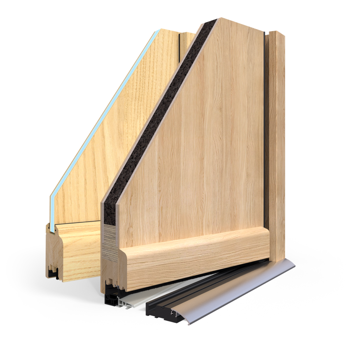 Gammes de portes d'entrée en Bois à panneaux et monobloc